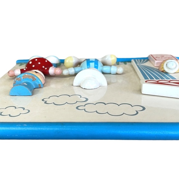 Vintage IRMI Wooden Circus Wall Plaque :: Hand-Painted Nursery Decor :: Blue - Picture 6 of 14